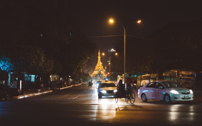 Night time in Yangon